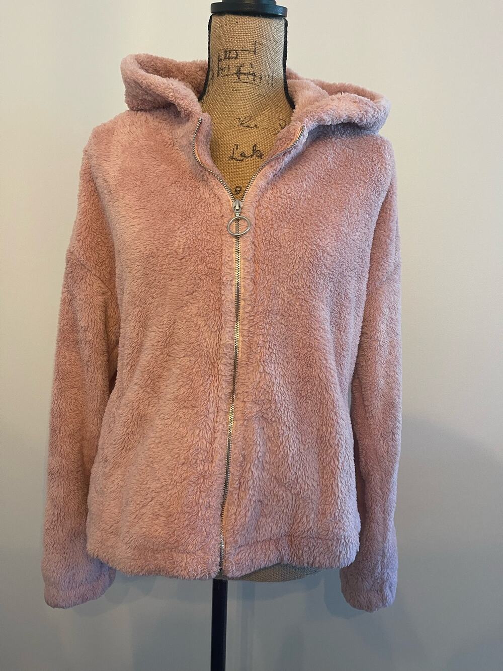 Pink Lauren Conrad Faux Fur / Sherpa Jacket Size Large